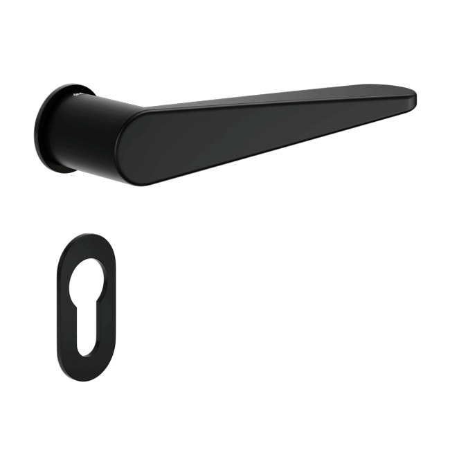 Ручка DND IKI, Unico з накладкою під циліндр, чорний (к-т)