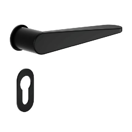 Ручка DND IKI, Unico з накладкою під циліндр, чорний (к-т), фото 1