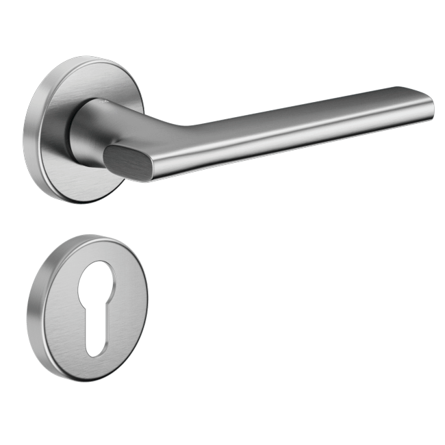 Ручка DND SAN, VIS-круг з накладкою під циліндр, матовий хром (к-т)