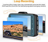 Відеореєстратор Claoner, передня та задня автомобільна камера 1080P Full HD відеореєстратор, подвійний відеореєстратор з F1.8 нічн, фото 8