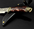 Подарунковий мисливський ніж з гравіюванням "Сова" в піхвах з натуральної шкіри ручна робота, фото 2