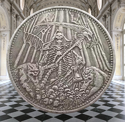 Сувенір монета долар США "Ангел Смерті в аду з демомами". Hobo Coin American Morgan
