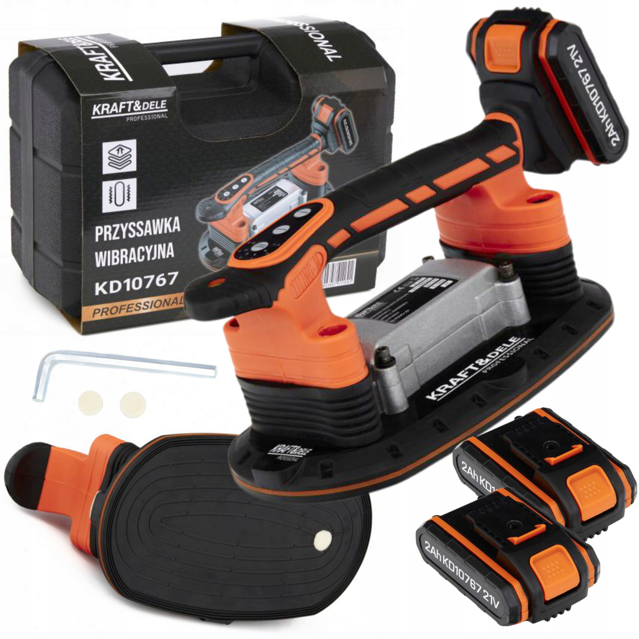 Виброприсоска для укладки плитки Kraft&Dele 280мм. до 150кг KD10767, фото 1