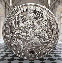 Сувенір монета долар США 1897 р "Зомбі". Hobo Coin American Morgan