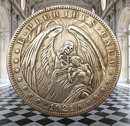 Сувенір монета долар США Банк 1921г "Ангел смерти". Hobo Coin American Morgan
