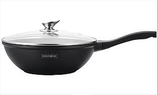 Мармуровий вок зі скляною кришкою Royalty Line RL-BW30M, 30см