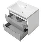 Тумба підвісна ЮВВІС Валенсія NEW GREY 70 см з умивальником Комо 70 см, фото 2