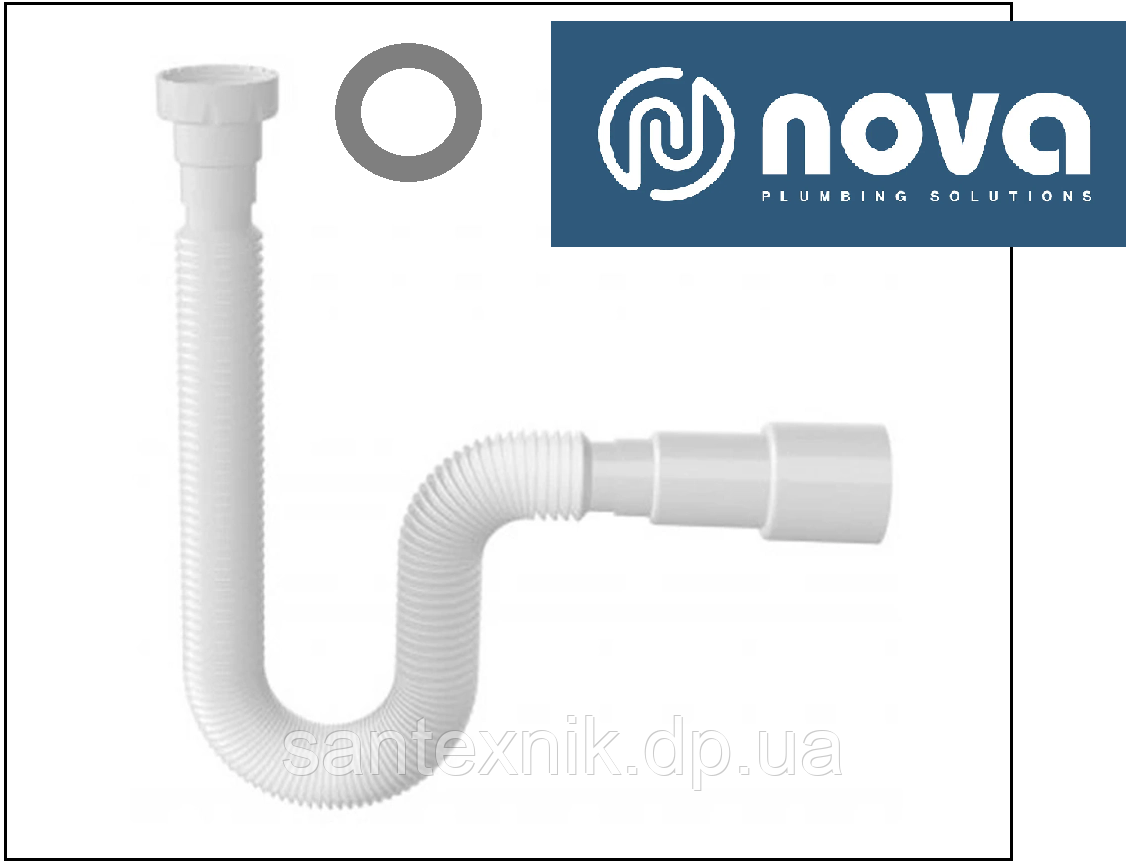 Гофра Nova для сифона 1 1/2" (40) — д.40/50 1300 мм (під плоску прокладку)