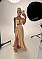 Вечірнє плаття максі з відкритими плечима та зав'язкою на шиї з розрізом на нозі (р. S, M) 66PL5919Е, фото 10