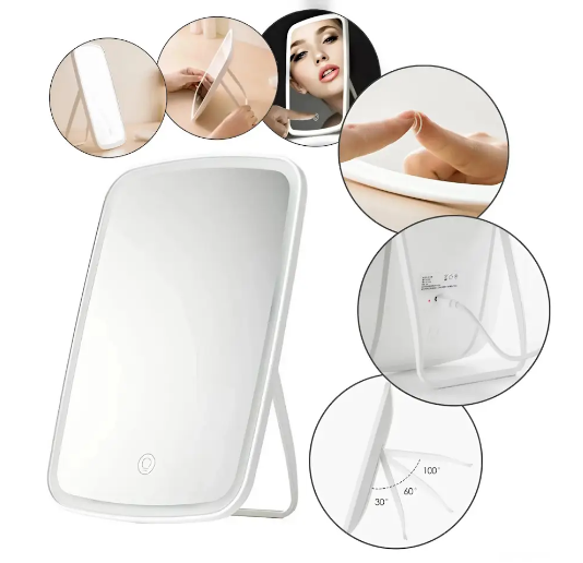 Косметичне дзеркало з підсвіткою для макіяжу акумуляторне Jordan Judy LED Makeup Mirror NZ520