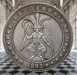 Сувенір монета долар США 1893р "Бафомет". Hobo Coin American Morgan