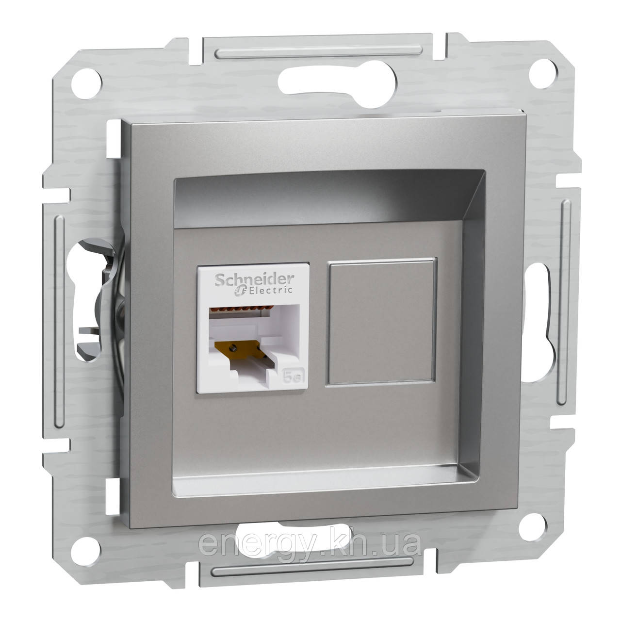 РОЗЕТКА КОМП'ЮТЕРНА RJ45 UTP КАТ. 5Е ASFORA АЛЮМІНІЙ EPH4300161