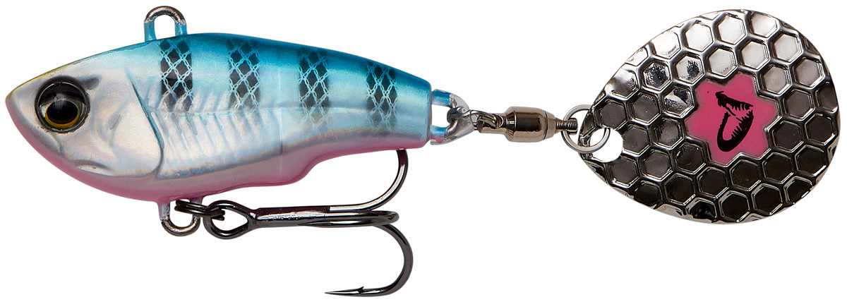Тейл-спінер Savage Gear Fat Tail Spin 80 mm 24.0g Blue Silver Pink, фото 1