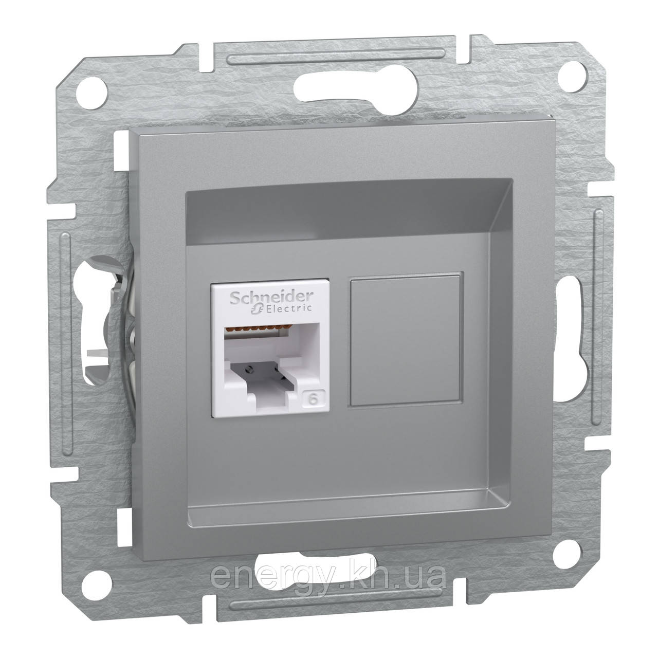 РОЗЕТКА КОМП'ЮТЕРНА RJ45 UTP КАТ.6 ASFORA АЛЮМІНІЙ EPH4700161