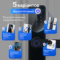 Електронний замок дверний SBTR з кодом та сканером відбитків пальців (SL-01), фото 3