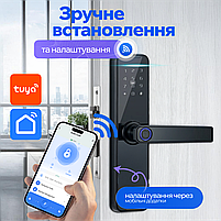 Електронний замок дверний SBTR з кодом та сканером відбитків пальців (SL-01), фото 9