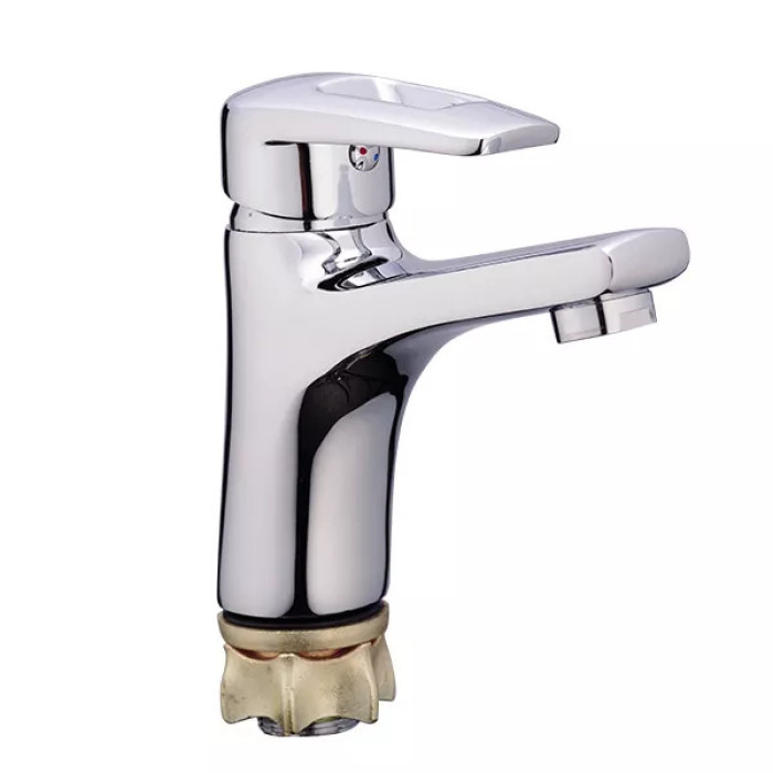 Змішувач для умивальника WEZER UNO1-A446 (силумін, хром), фото 1