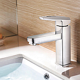 Змішувач для умивальника Wezer NOF1 (одноваж. лит. вилив, сплав скоба-шпілька, Ø35, хром), фото 3