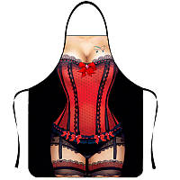 Фартух з приколом Дівчина в червоній білизні 75 на 60 см різнобарвний