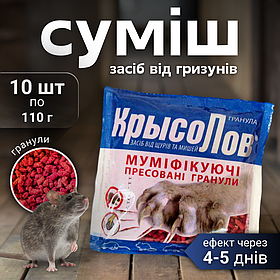Щуряча отрута 10 шт, приманка отрава для щурів, засіб від гризунів, отрута для мишей, ефективний засіб від мишей Hechpro (1140)