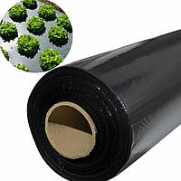 Пленка черная полиэтиленовая для мульчирования 30 мкм 1м*1000м мульча для клубники и малины укрытие земли