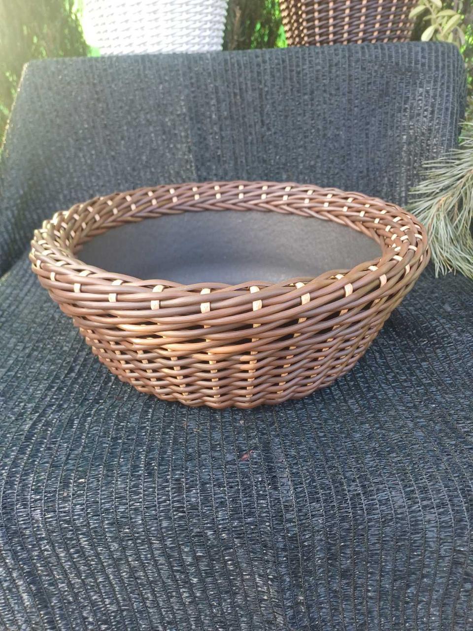 Кашпо плетене 12,5 л плошка Ліч, фото 1