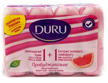 Туалетне мило DURU Крем і рожевий грейпфрут, 80 г (4 шт./уп.)
