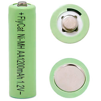 Акумуляторна батарейка АА (Ni-Mh) 1200mAh, 1шт, FlyCat / Пальчиковий акумулятор / Акумулятор батарейка
