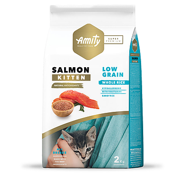 Сухий корм для кошенят з лососем AMITY Super Premium Kitten Salmon 2 кг