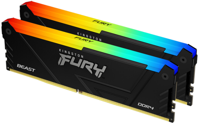 Оперативна пам'ять Kingston Fury 16GB (2x8GB) DDR4 3200MHz Beast RGB Black (KF432C16BB2AK2/16), фото 1