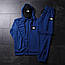 Спортивний костюм чоловічий The North Face куртка зіппер штани штани футболка кепка весняний осінній тнф синій, фото 2