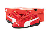 Жіночі кросівки Puma Speedcat весна-осінь червоні замшеві. Живе фото, фото 6