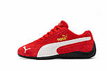 Жіночі кросівки Puma Speedcat весна-осінь червоні замшеві. Живе фото, фото 7