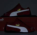Жіночі кросівки Puma Speedcat весна-осінь червоні замшеві. Живе фото, фото 2
