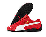 Жіночі кросівки Puma Speedcat весна-осінь червоні замшеві. Живе фото, фото 3