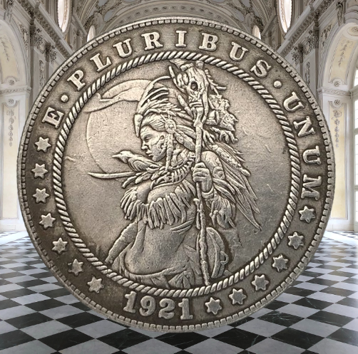 Сувенір монета долар США 1921р "Шаман". Hobo Coin American Morgan, фото 1