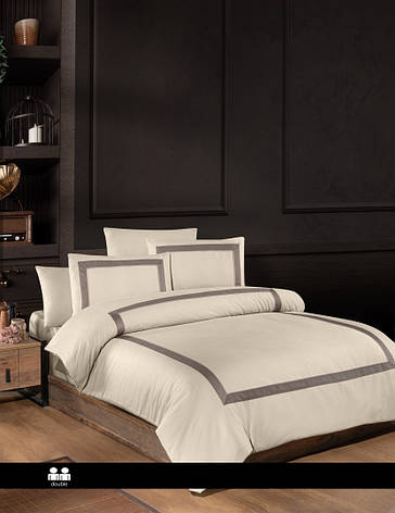 Постільна білизна First Choice Satin Deluxe Євро - Belezza Cappuccino, фото 1