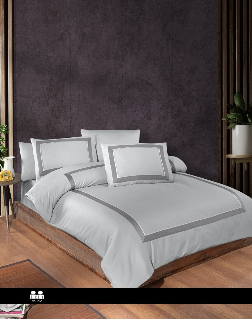 Постільна білизна First Choice Satin Deluxe Євро - Belezza Grey