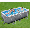 Каркасний прямокутний басейн Bestway 56457 (412х201х122 см, 8124 л, сходи, пісочний фільтр) Сірий, фото 6