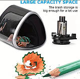 Електрична чинка для олівців чорна, фото 3