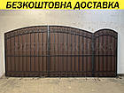 Ковані ворота з профнастилом і кованими елементами, фото 5