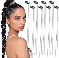 Ланцюжок/шпилька для волосся зі стразами з металевою кліпсою Прикраса для хвоста/волосся