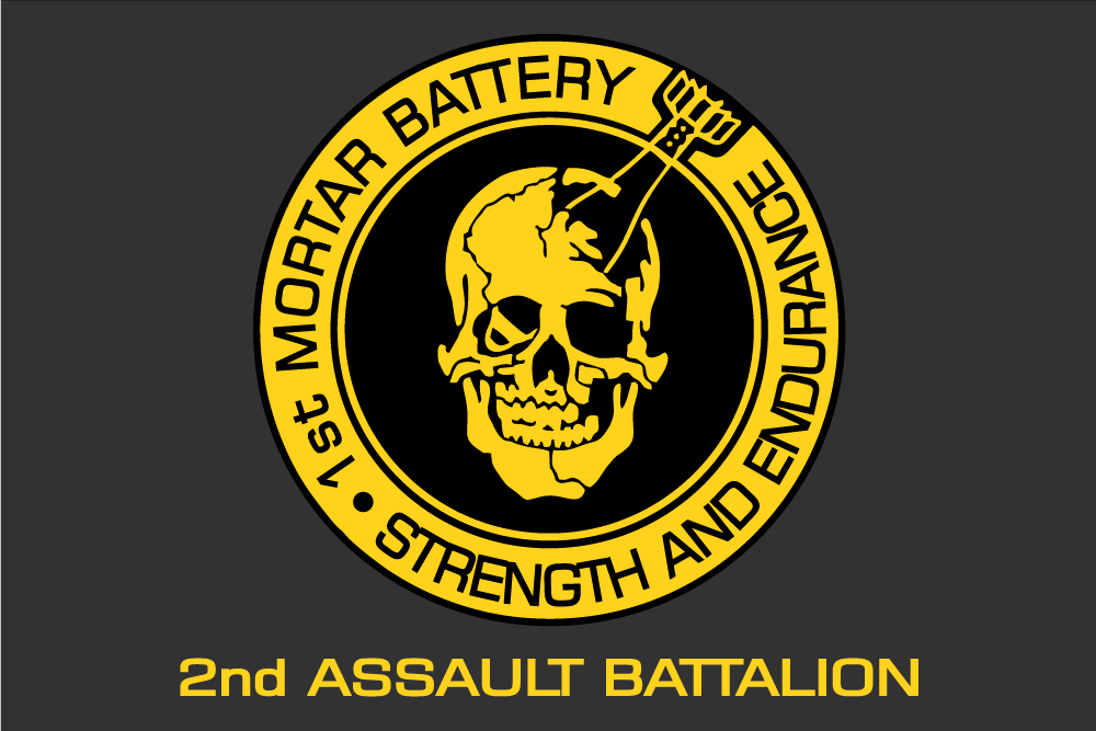 Прапор «2nd Assault Battalion, 1st Mortar battery», Штучний шовк, 1200х700 мм
