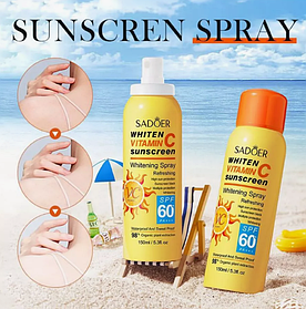 Солнцезащитный крем-спрей SADOER, SPF 60, 150 мл.