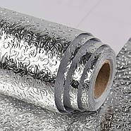 Самоклеюча плівка рулон 3х0.6 м Алюміній Апельсинова кірка, фото 4