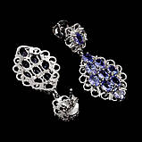Сережки. Натуральний танзаніт. Срібло 925., фото 2