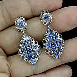Сережки. Натуральний танзаніт. Срібло 925., фото 3