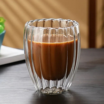 Подвійна склянка для кави Склянка висока 350мл Склянки для гарячих напоїв скло Склянка для еспресо скло, фото 2