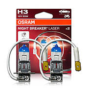 ОРИГІНАЛ! Галогенні лампи H3 OSRAM Night Breaker LASER +150% 55W (комплект 2шт)