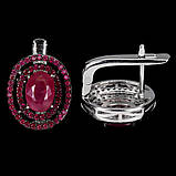 Сережки. Натуральний рубін. Срібло 925., фото 2